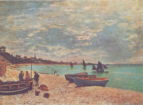 Claude Monet Beach at Sainte-Adresse oil painting picture